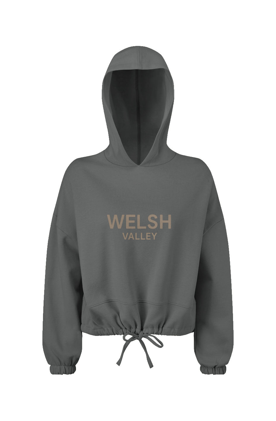 Welsh Valley Ladies' Cropped Oversize Hooded Sweatshirt