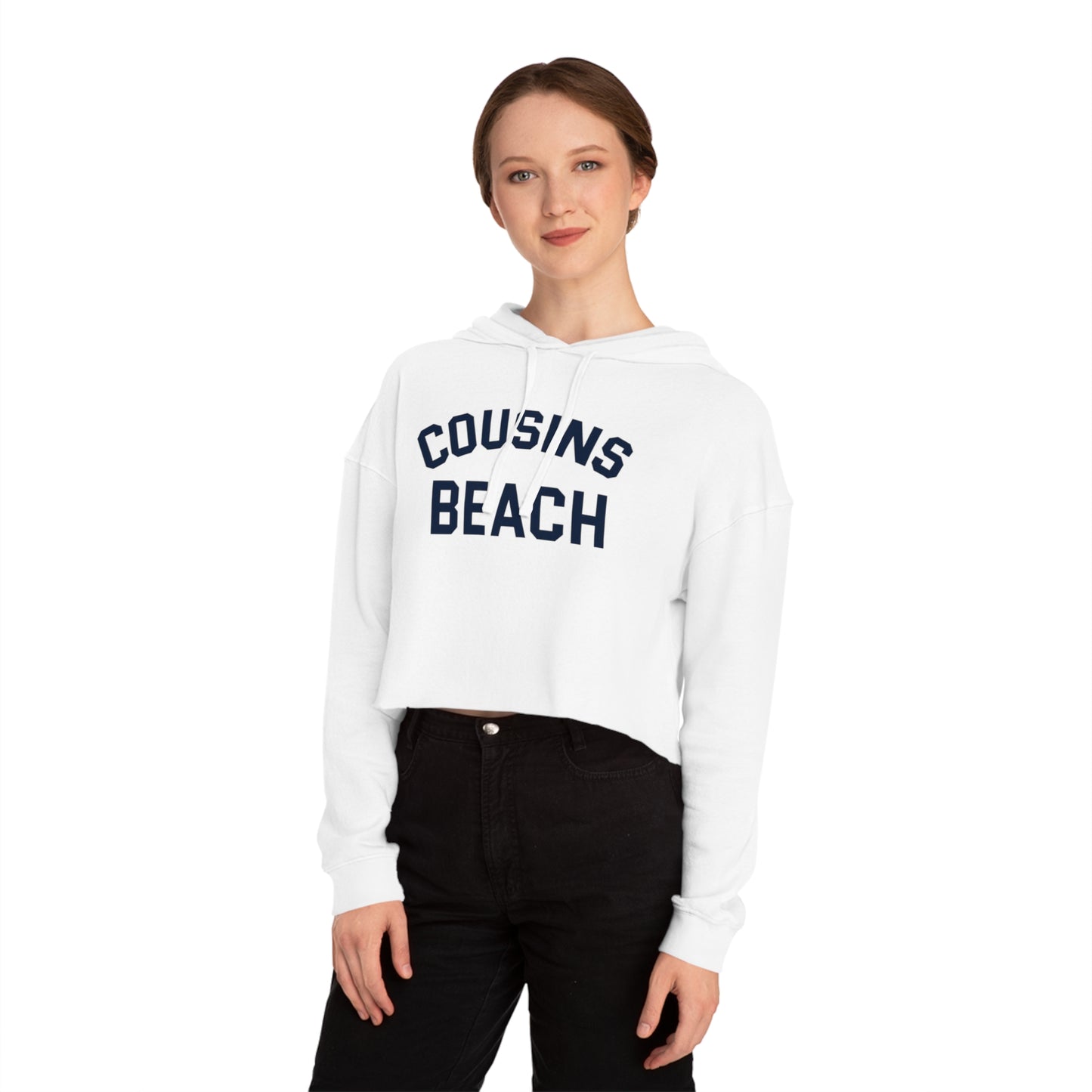 Cousins Beach Cropped Hoodie, Summer Sweater, Beachwear, Vacation Sweatshirt, Gift for Her, Casual Layer