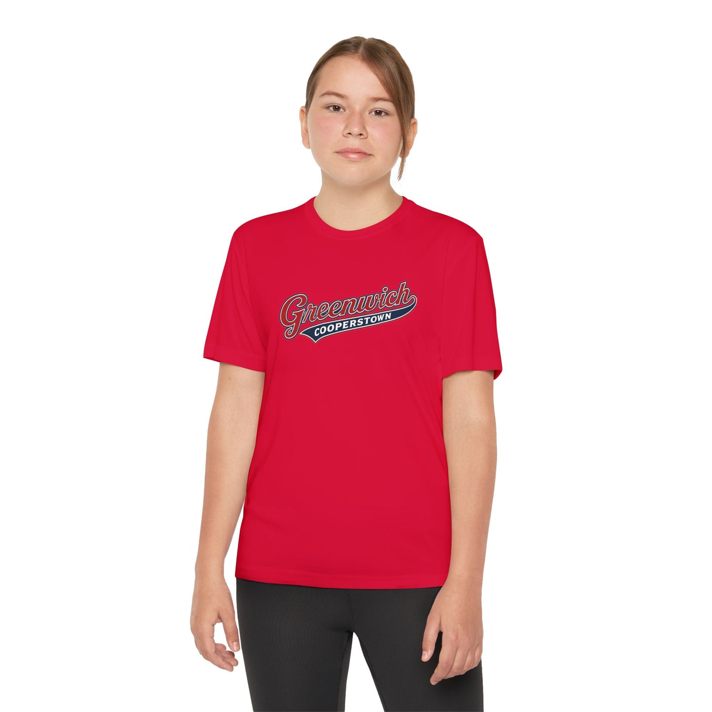 Greenwich Cooperstown Swoosh Original Pin Performance Youth Competitor Tee