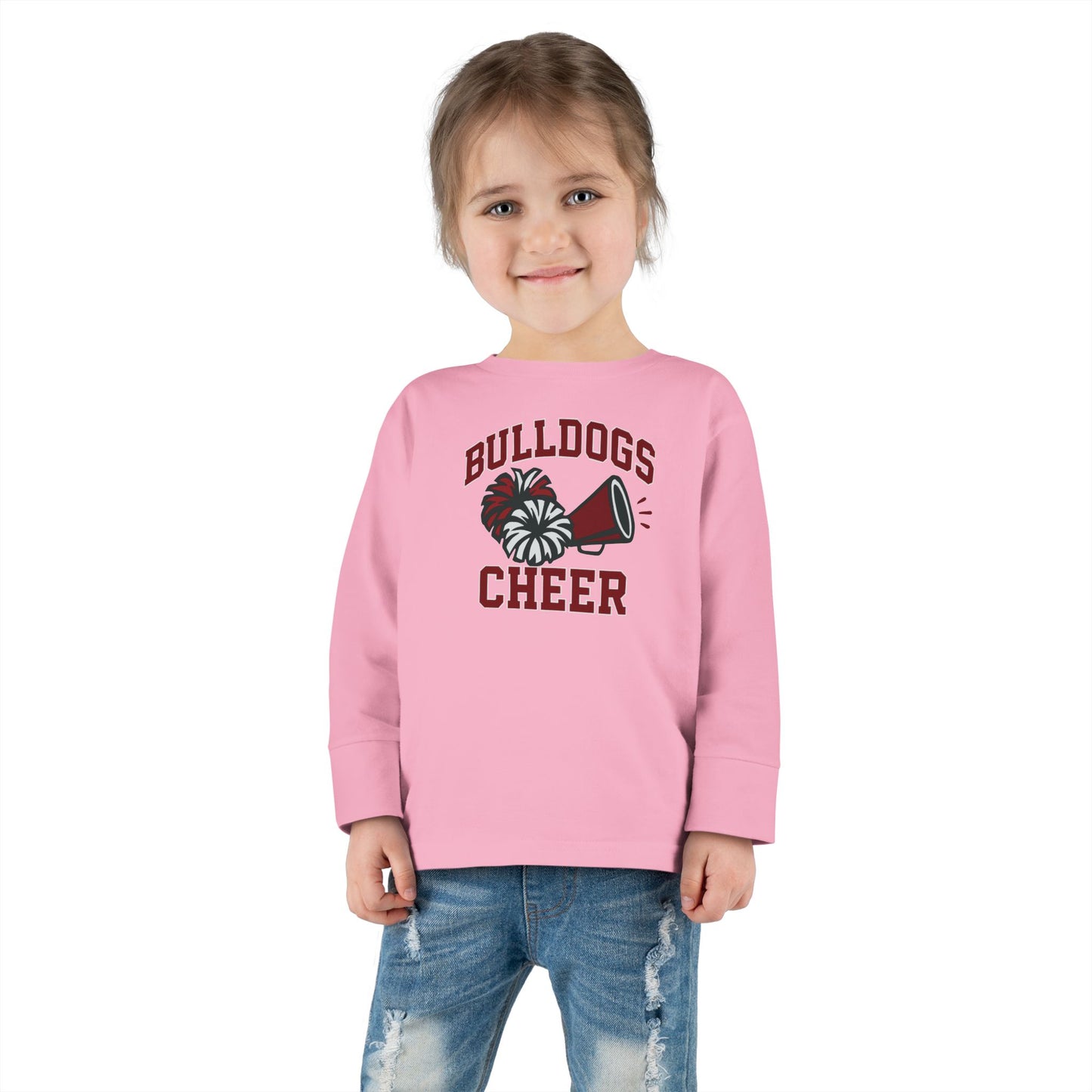 Bulldogs Cheer Toddler Long Sleeve Tee