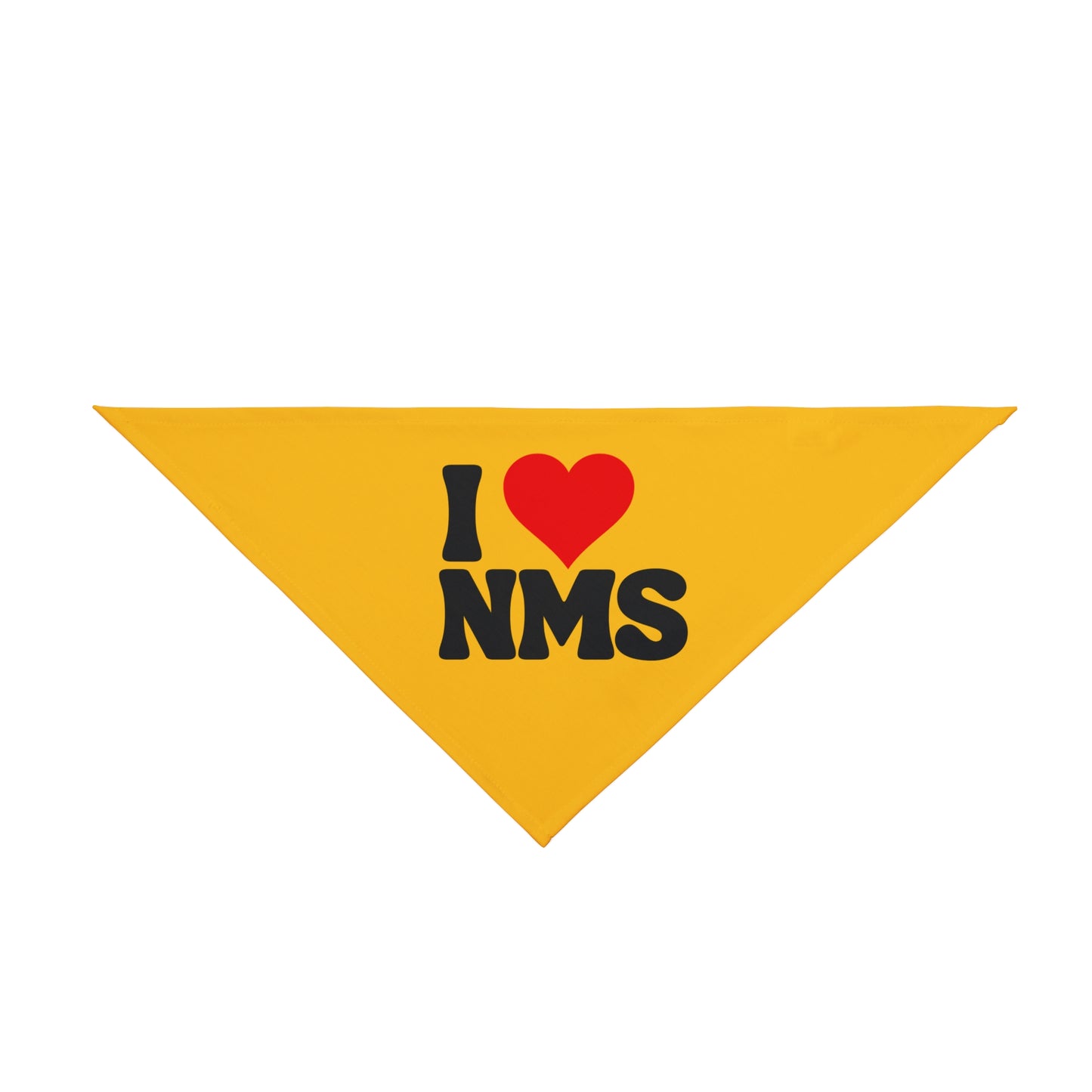 NMS I LOVE NMS Yellow Pet Bandana, Dog Adopt Me Bandana, Dog customizable bandana, Dog Collar Bandana, Adopt Me Bandana