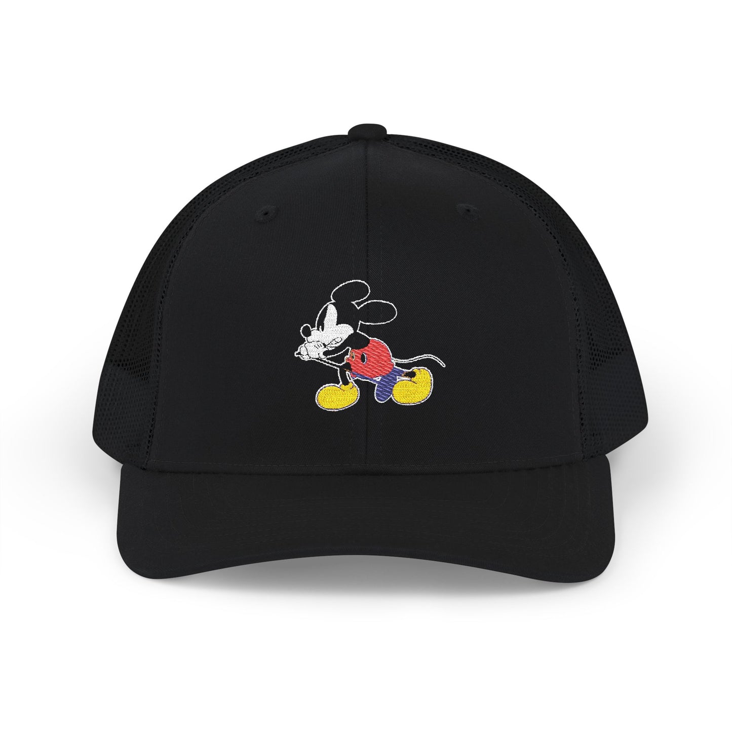 EMBROIDERED Vintage Mickey Mouse Snapback Trucker Cap - Classic Embroidery Design
