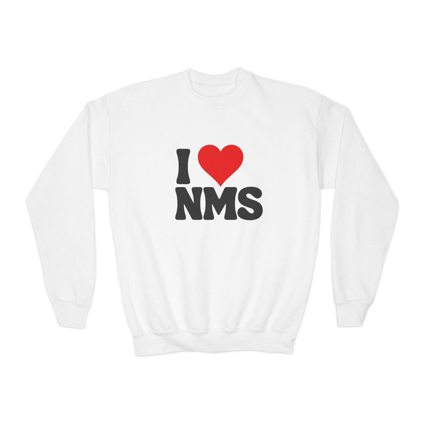 North Mianus I love NMS Youth Crewneck Sweatshirt