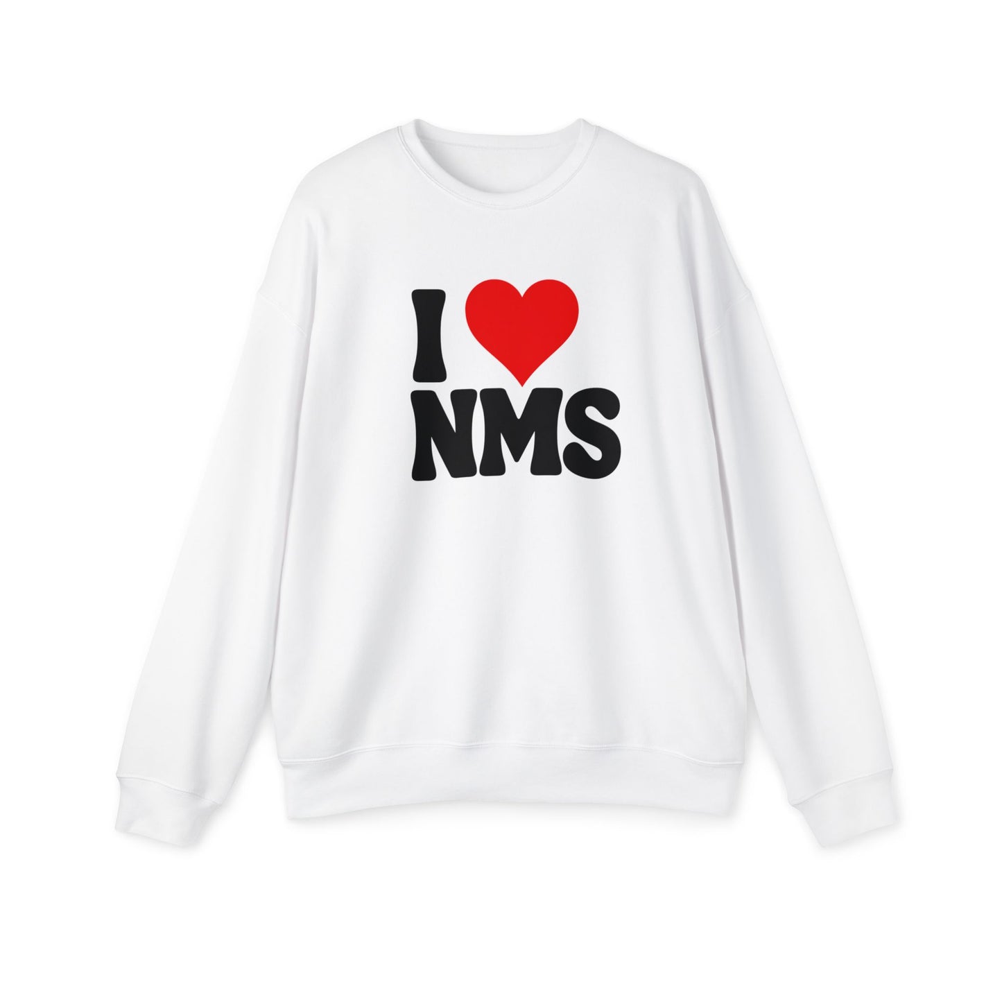 I Love NMS Unisex Drop Shoulder Sweatshirt, School Spirit Shirt, School Pride, I love sweatshirts, Teacher Gift, School staff gift
