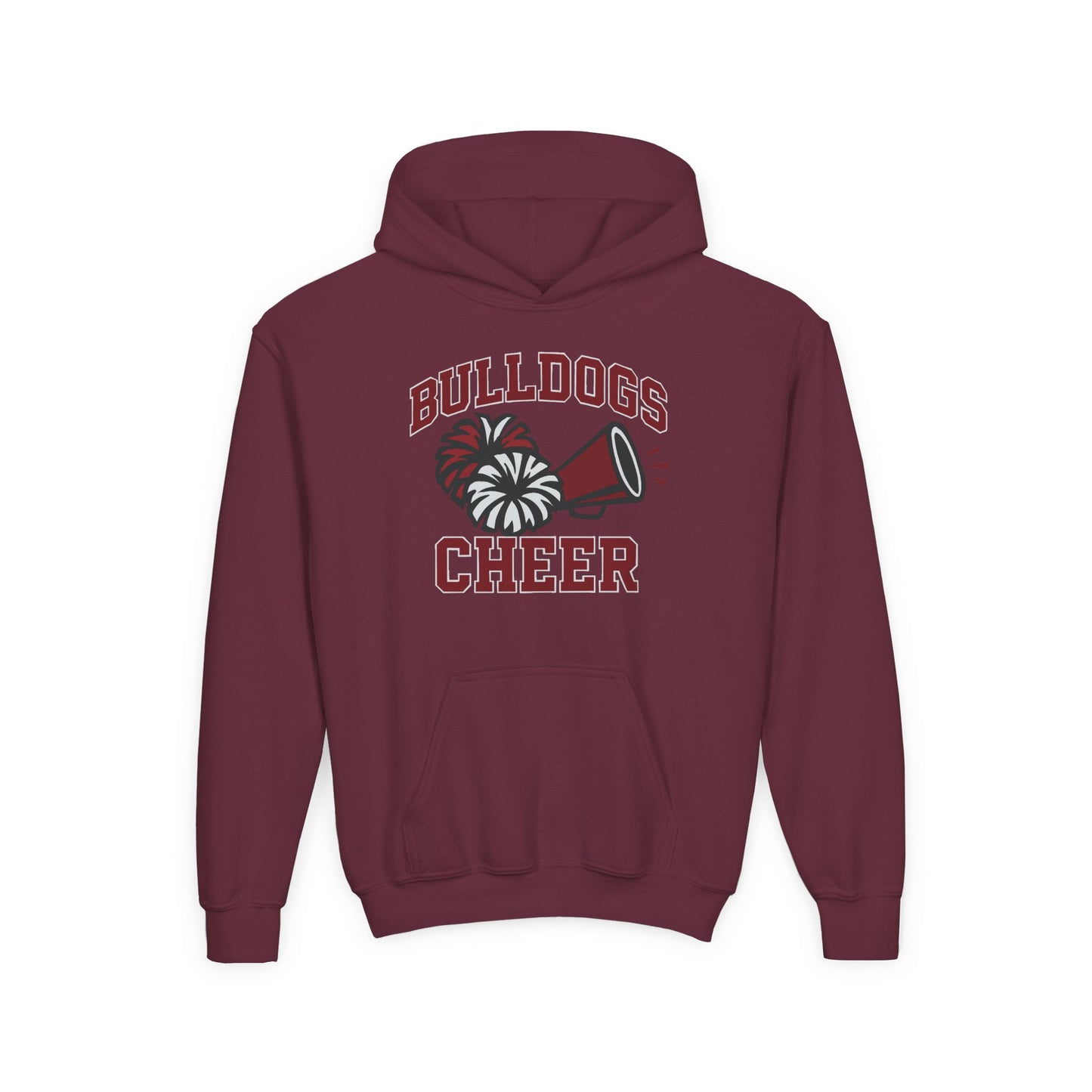 Bulldogs Cheer Youth Heavy Blend Hooded Sweatshirt