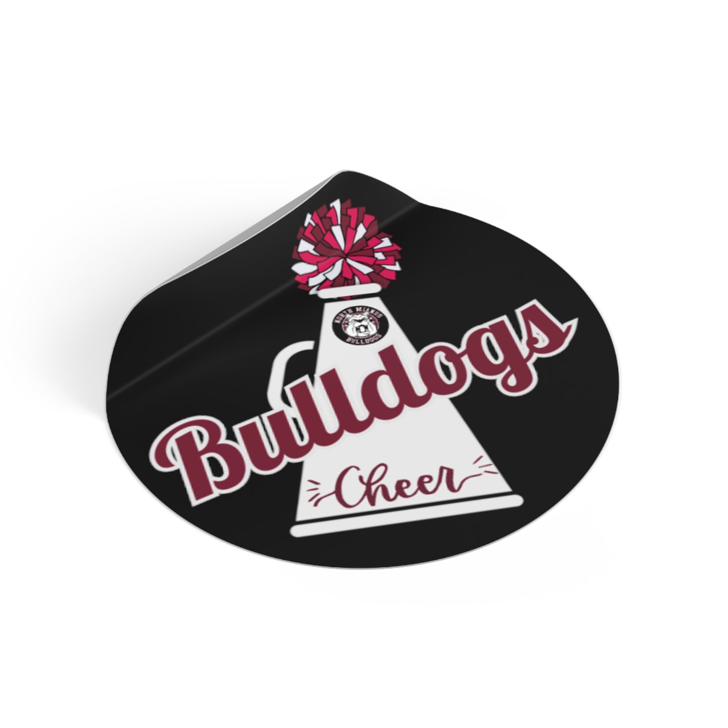 Bulldogs Cheer Round Vinyl Stickers