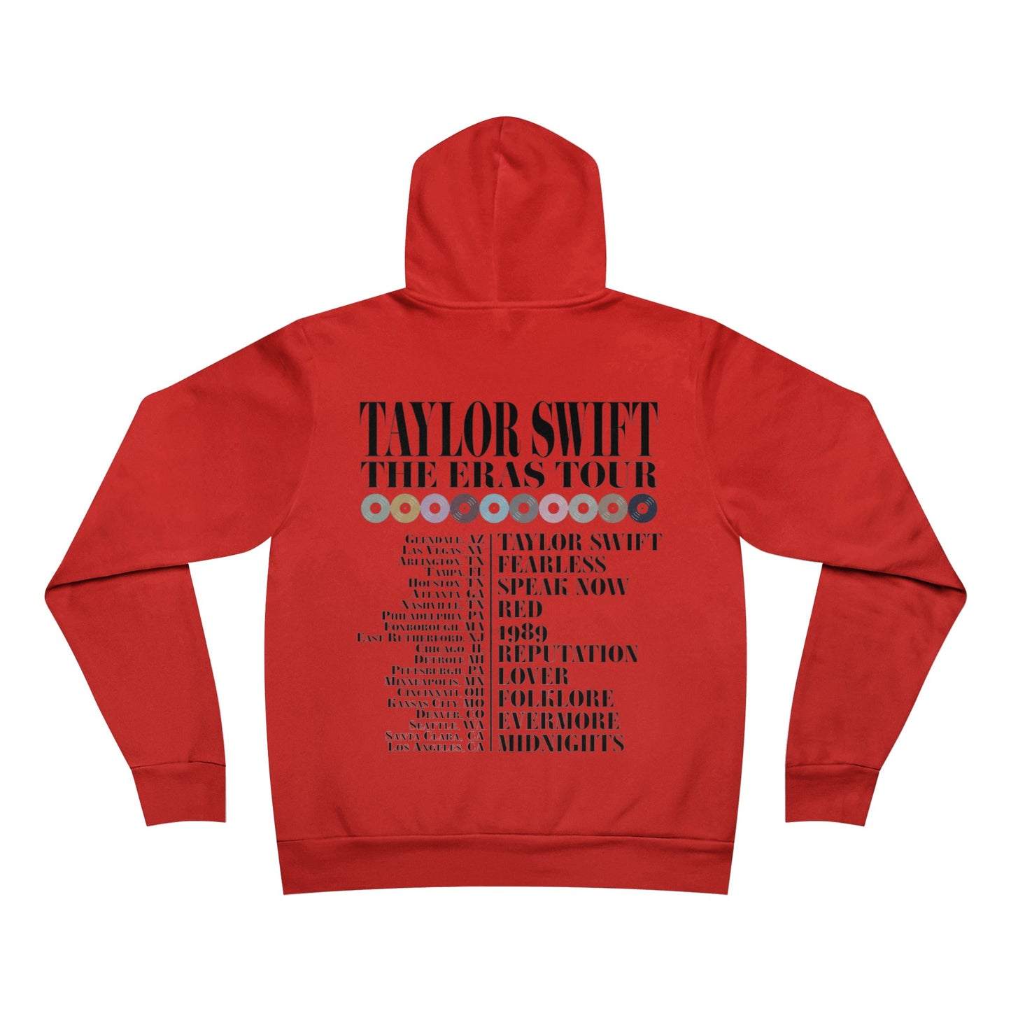 Taylor Swift Eras Tour Adult Unisex Sponge Fleece Pullover Hoodie Bella and Canvas