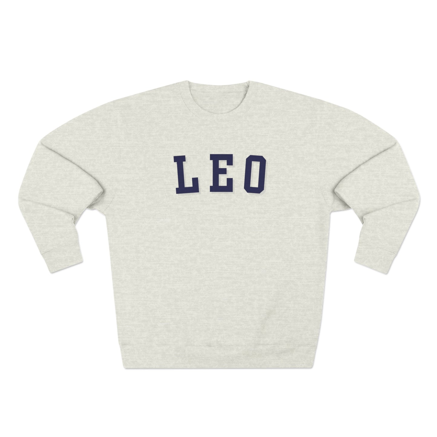 Collegiate Leo Sweatshirt, Leo Sign Sweatshirt, Gift for Leo, Gift for Summer Baby, Unisex Heavy Blend Crewneck Sweatshirt