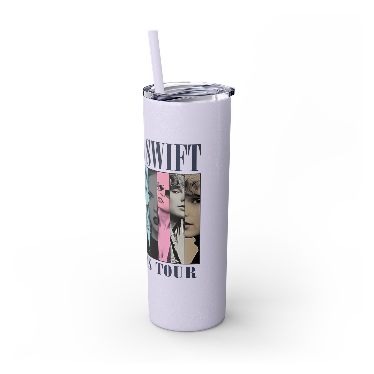Swiftie Glitter Tumbler, Swiftie Water Bottle, Gift for Swiftie, Gift for Era Tour, TS Skinny Tumbler with Straw, 20oz