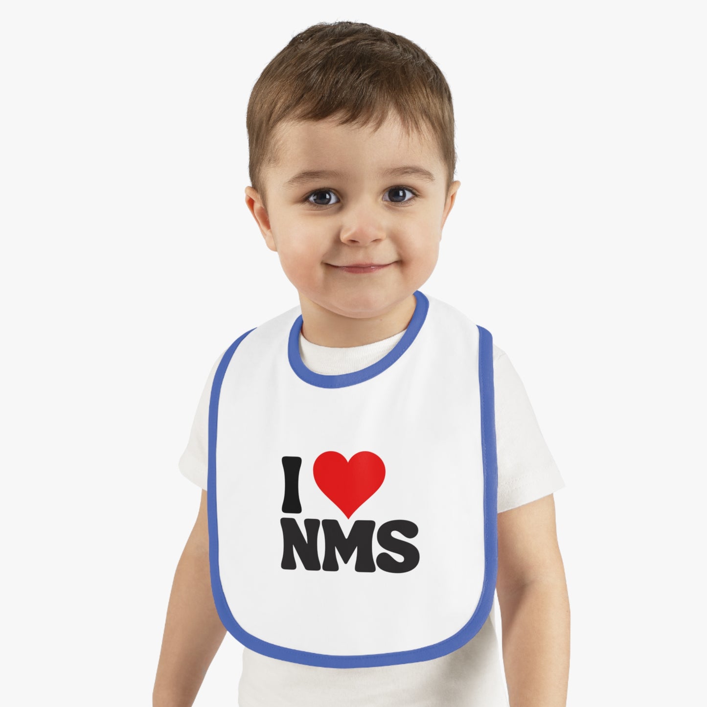 NMS I LOVE NMS Baby Contrast Trim Jersey Bib