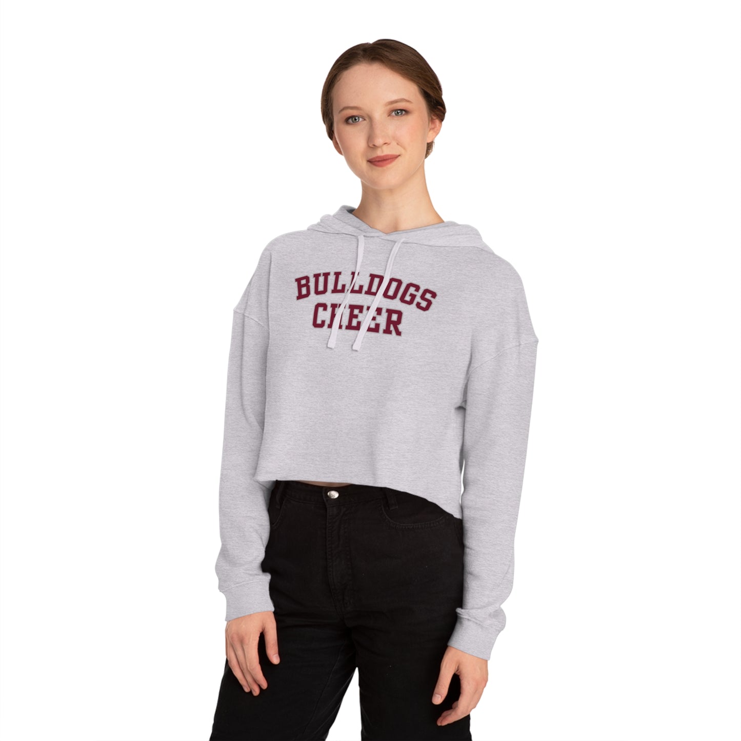 Bulldogs Cheer Crop Hoodie, Cheerleader Flyer Family Group Hoodie, Hoodie for Cheerleader Flyer Cropped Hooded Sweatshirt
