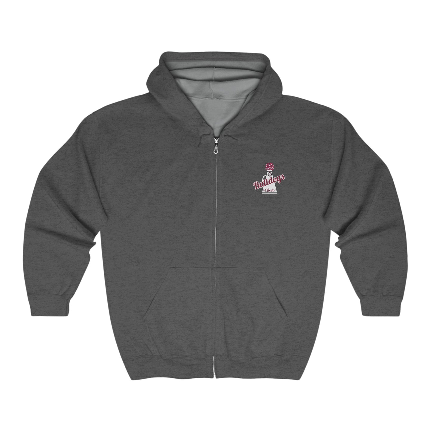 Bulldogs Cheer Mom Era Adult Unisex Heavy Blend™ Full Zip Hooded Sweatshirt