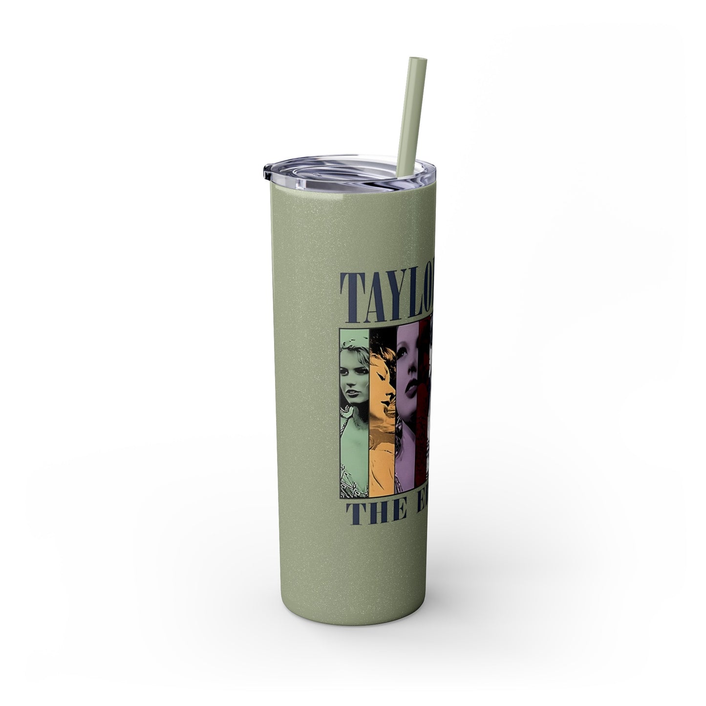 Swiftie Glitter Tumbler, Swiftie Water Bottle, Gift for Swiftie, Gift for Era Tour, TS Skinny Tumbler with Straw, 20oz