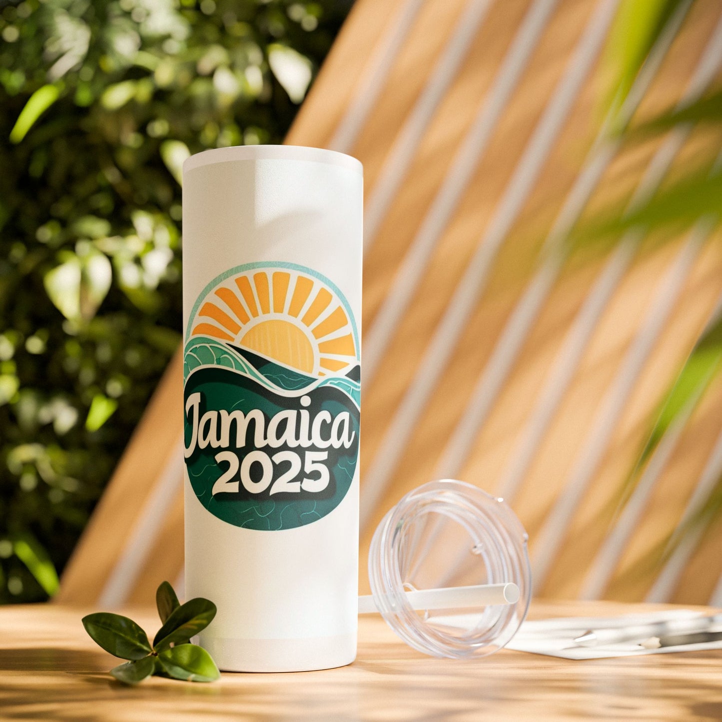 Jamaica 2025 Skinny Tumbler with Straw - 20oz Travel Drinkware