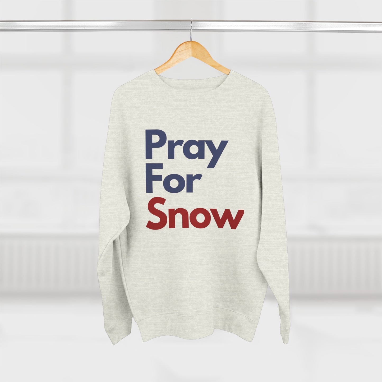 Pray For Snow Unisex Sweatshirt, Retro Snow Lover Crewneck Sweater, Ski Sweatshirt, Snowboarder Sweater, Apres Ski Trip Weekend Sweatshirt