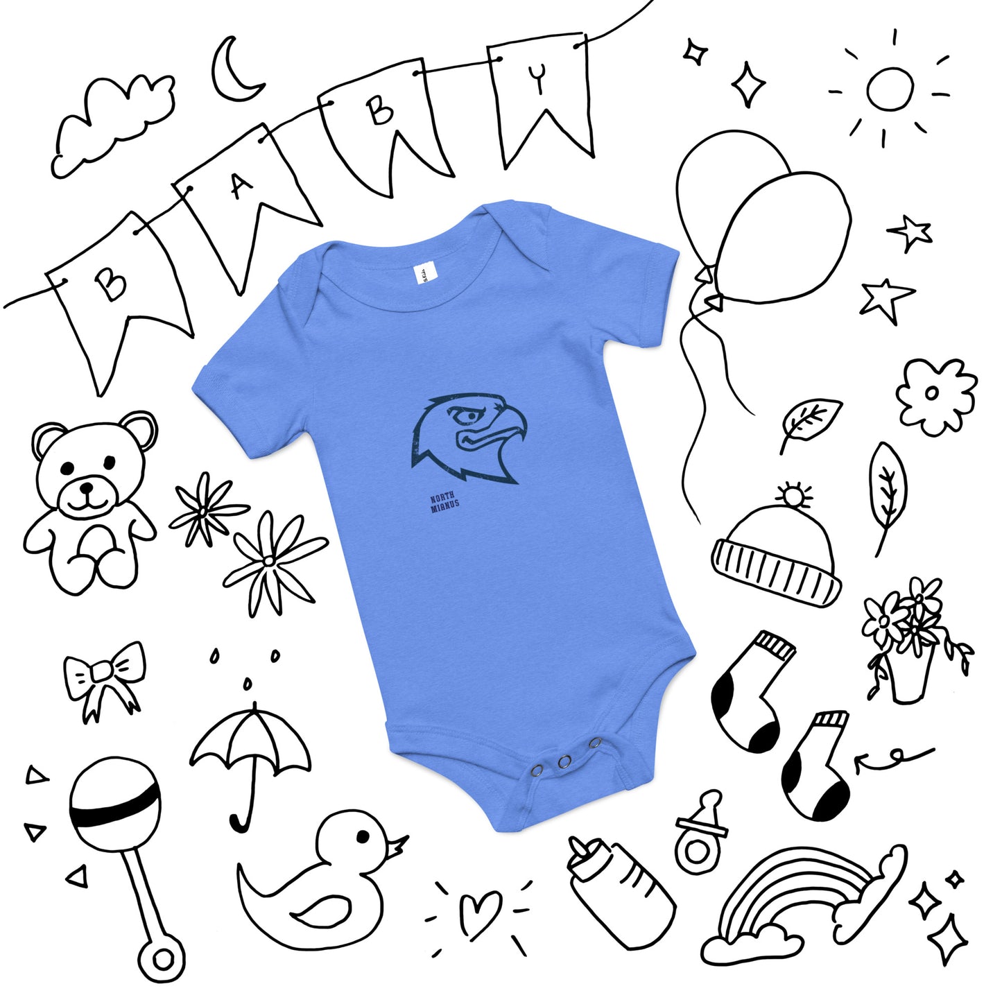 North Mianus Hawks Baby short sleeve one piece