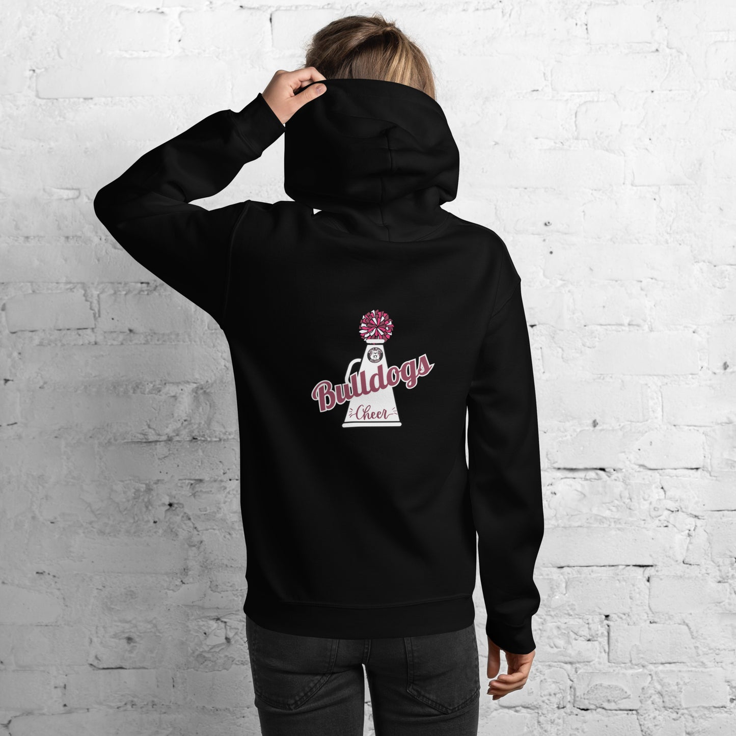 Bulldog Cheer Embroidered Unisex Hoodie ADULT