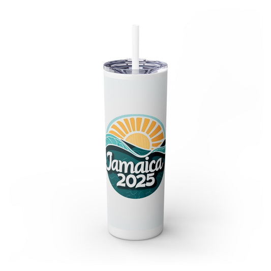 Jamaica 2025 Skinny Tumbler with Straw - 20oz Travel Drinkware