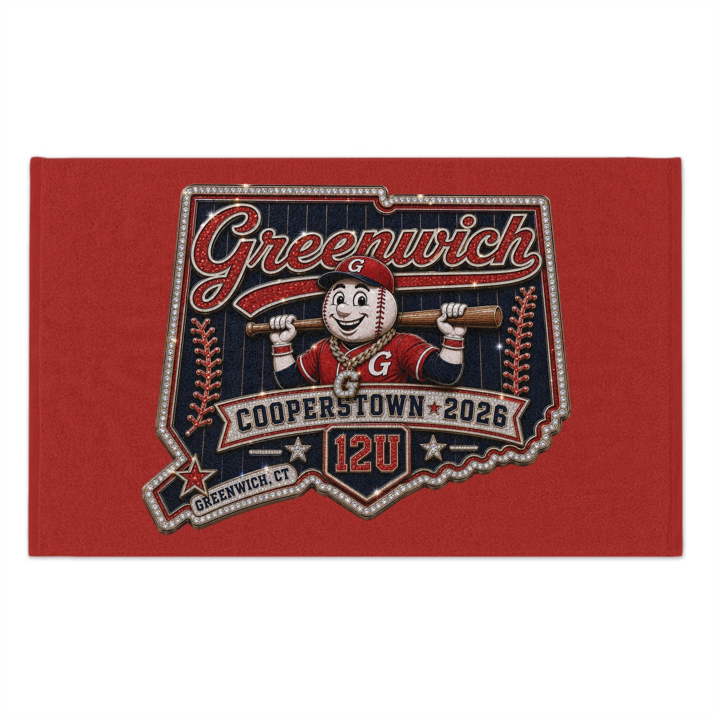 Greenwich Cooperstown 12U Rally Towel — Baseball Team Fan Towel (11x18)