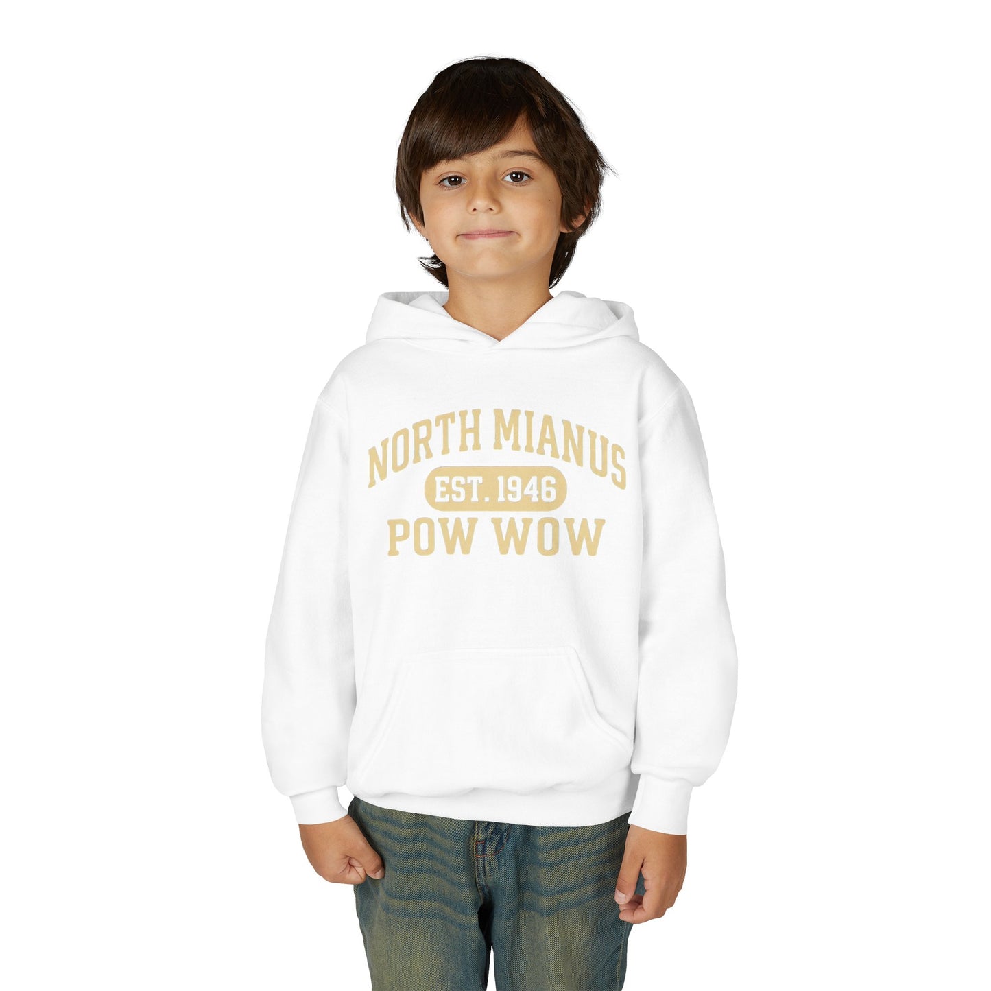 North Mianus Pow Wow Youth Hoodie — Est. 1948 School Spirit Sweatshirt