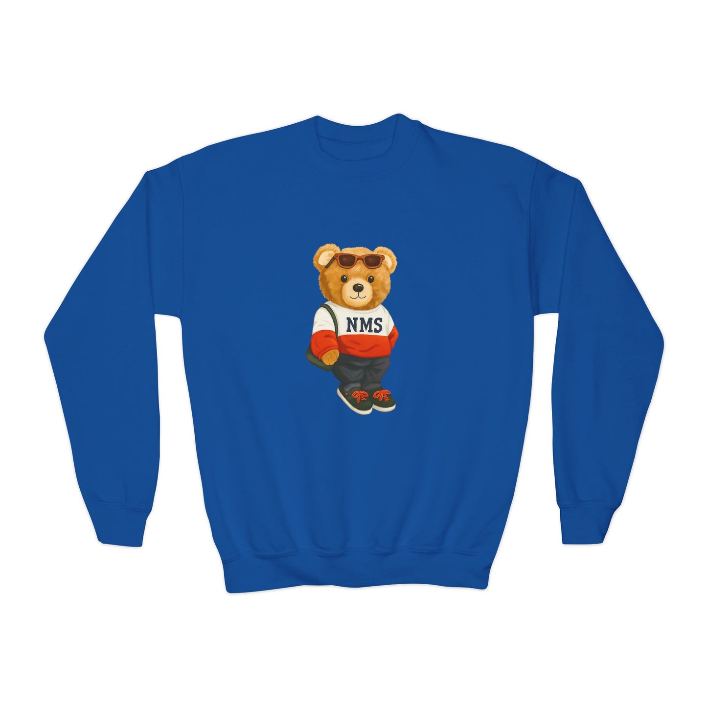 NMS YOUTH Bear Crewneck Sweatshirt — NMS Teddy Graphic