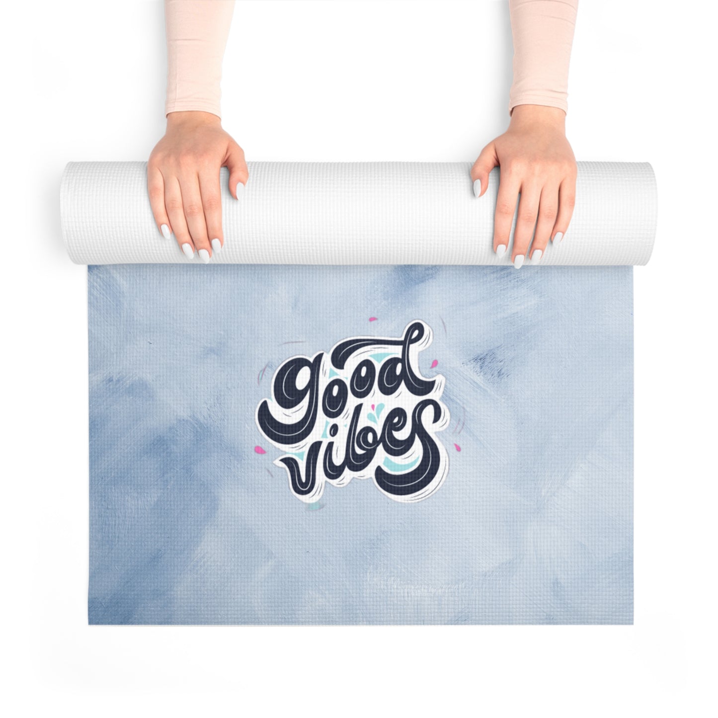 Yoga Mat, Good Vibes Yoga Mat, Great gift for yoga lover, Yoga Accessories, Gifts for Her, Yoga Gifts with carrying case