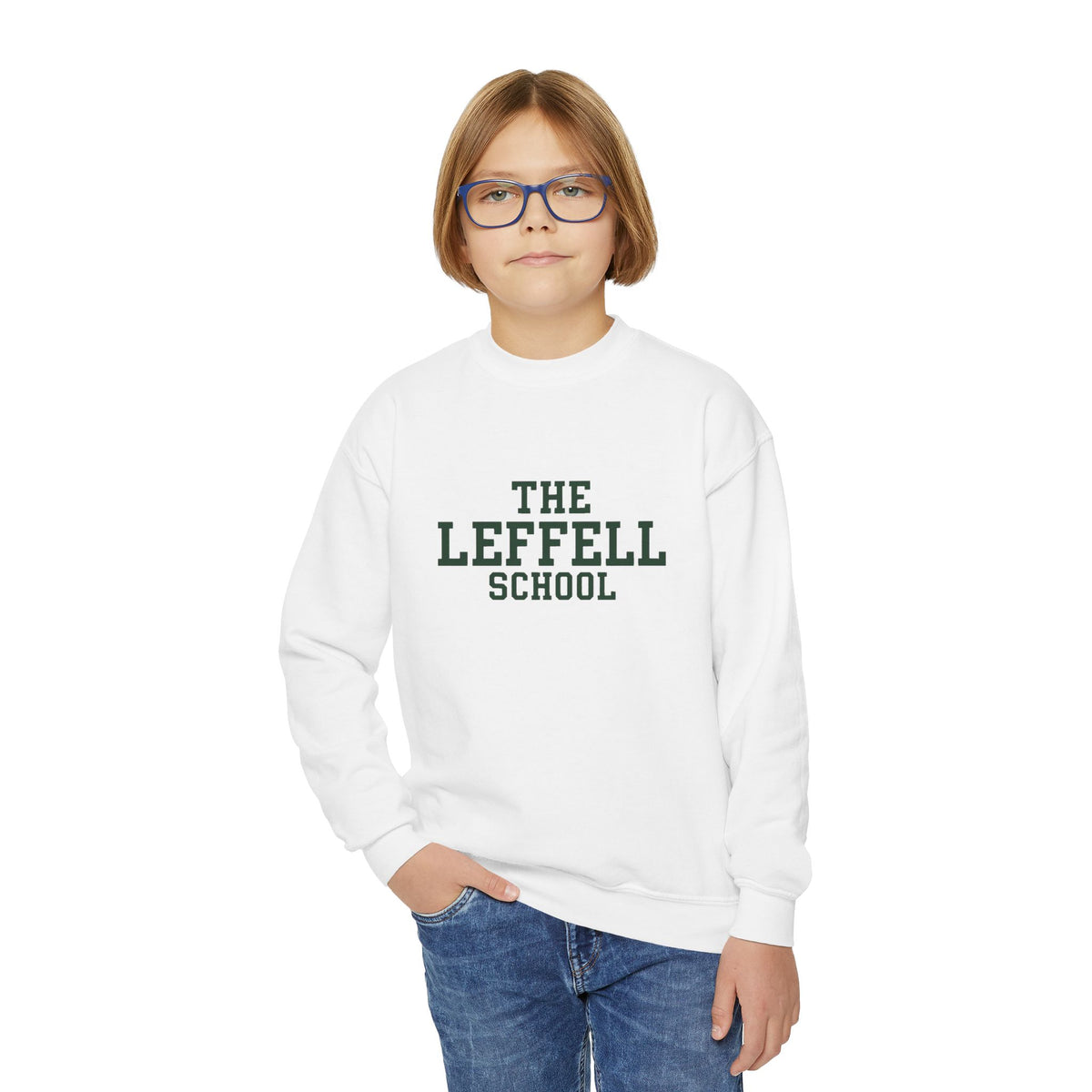 The Leffell School Collegiate Collection Youth Crewneck Sweatshirt