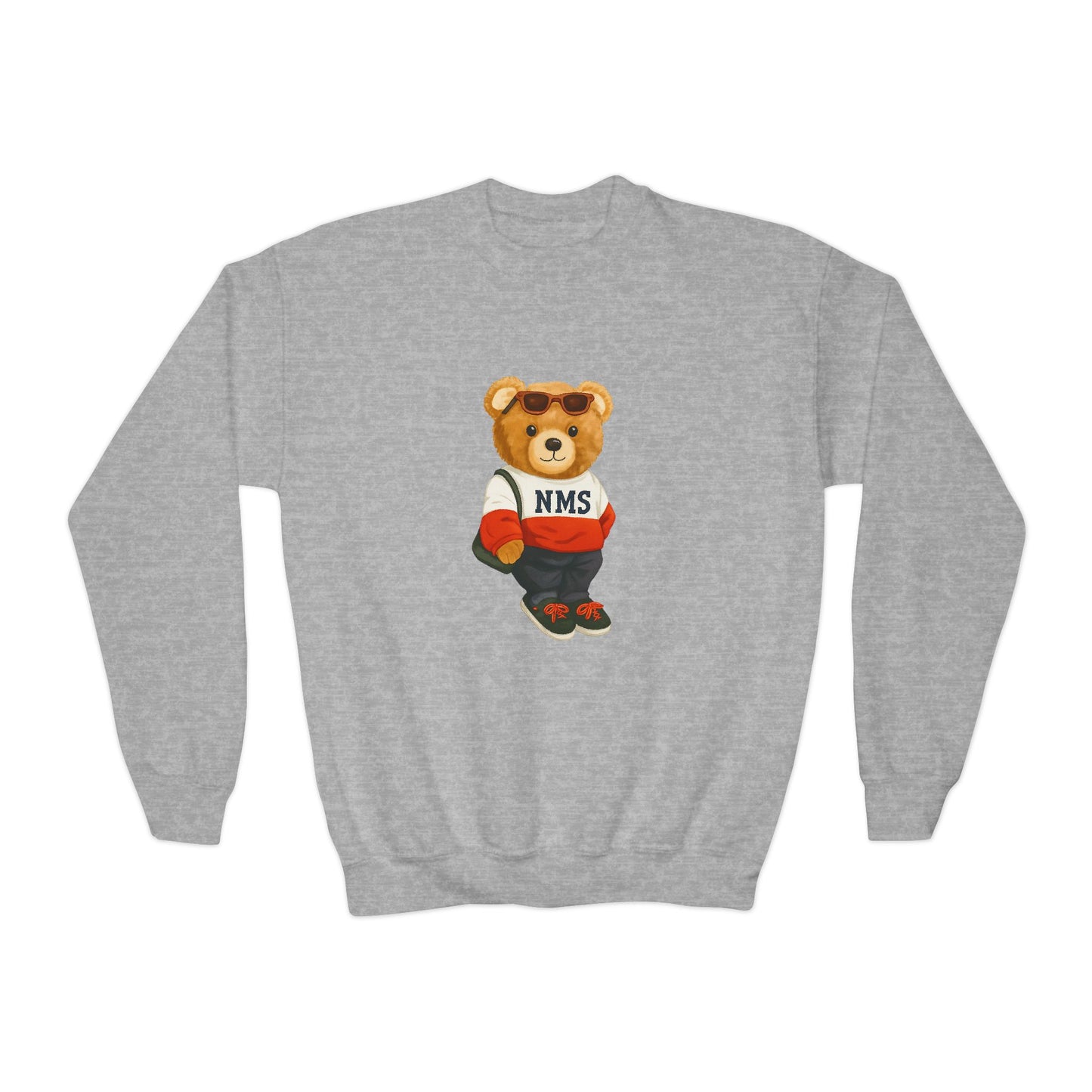 NMS YOUTH Bear Crewneck Sweatshirt — NMS Teddy Graphic