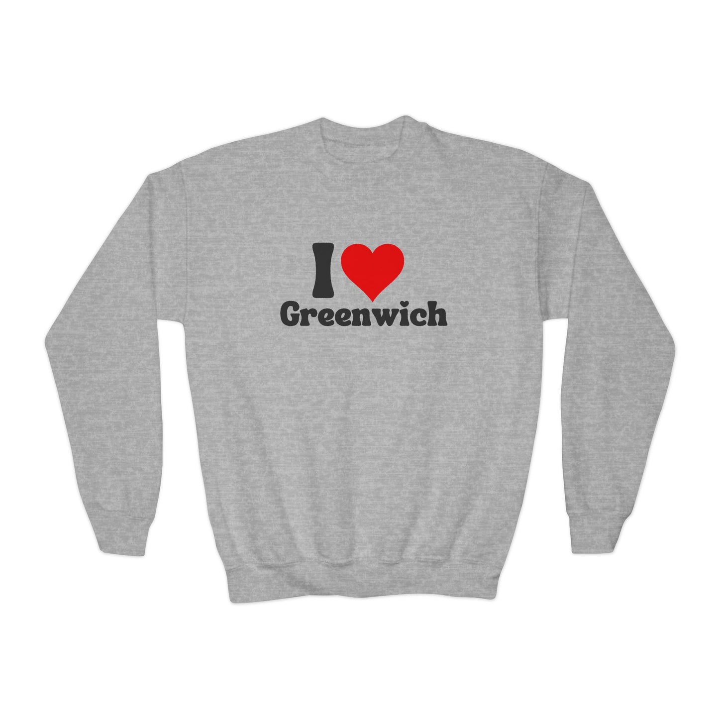 I love Greenwich Youth Crewneck Sweatshirt, Greenwich Connecticut Sweatshirt, Greenwich Home Town Merch
