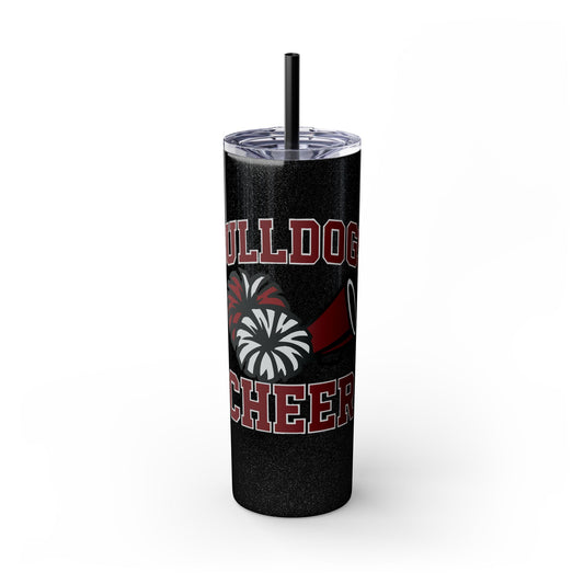 Bulldogs Cheer Skinny Tumbler with Straw, 20oz