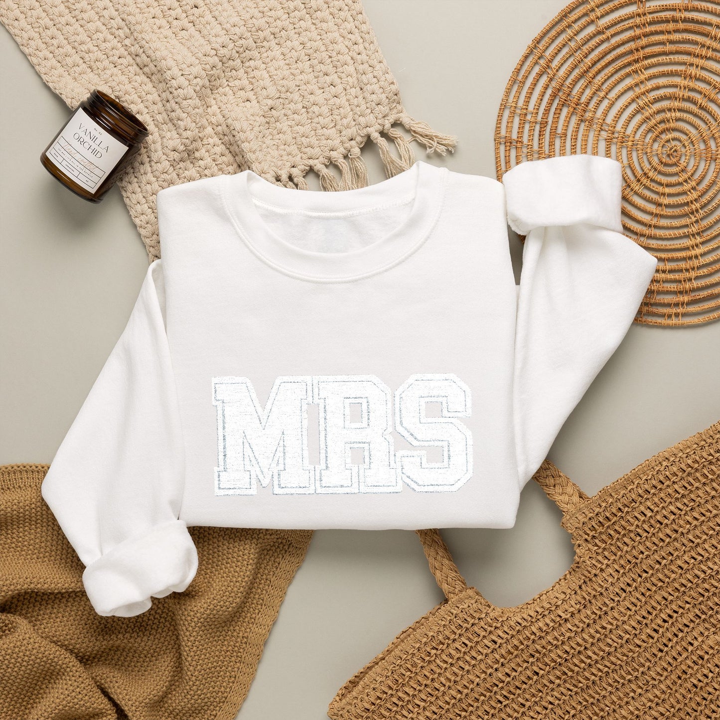 MRS Distressed Logo Crewneck Sweatshirt Bride Gift Engagement Gift Bachelorette