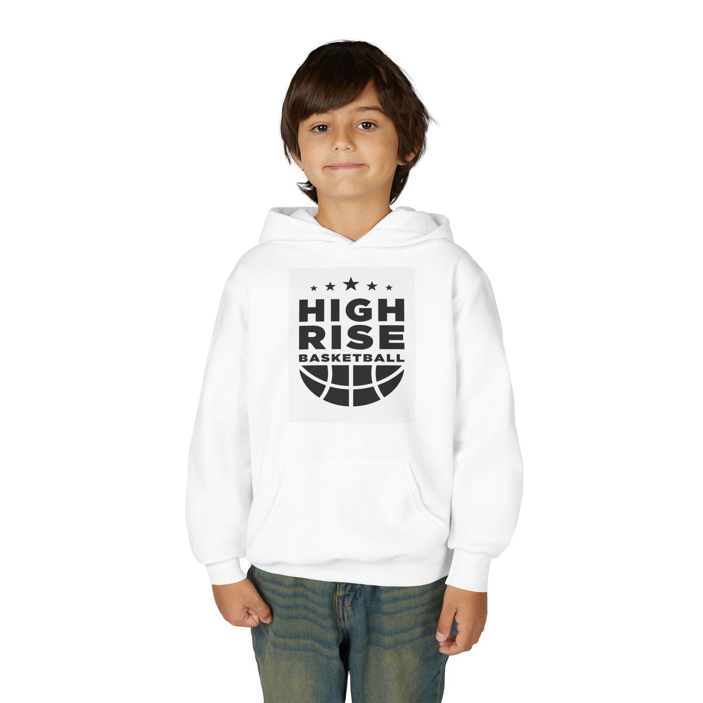High Rise Basketball Youth Hoodie | Trendy Sportswear for Young Athletes | Perfect for Practice, Games, and Casual Wear