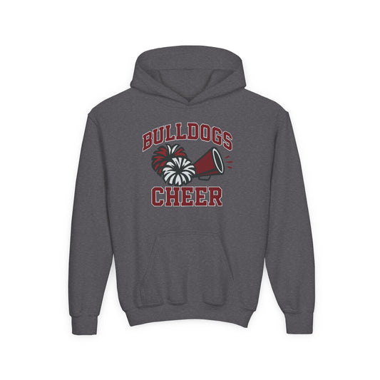 Bulldogs Cheer Youth Heavy Blend Hooded Sweatshirt