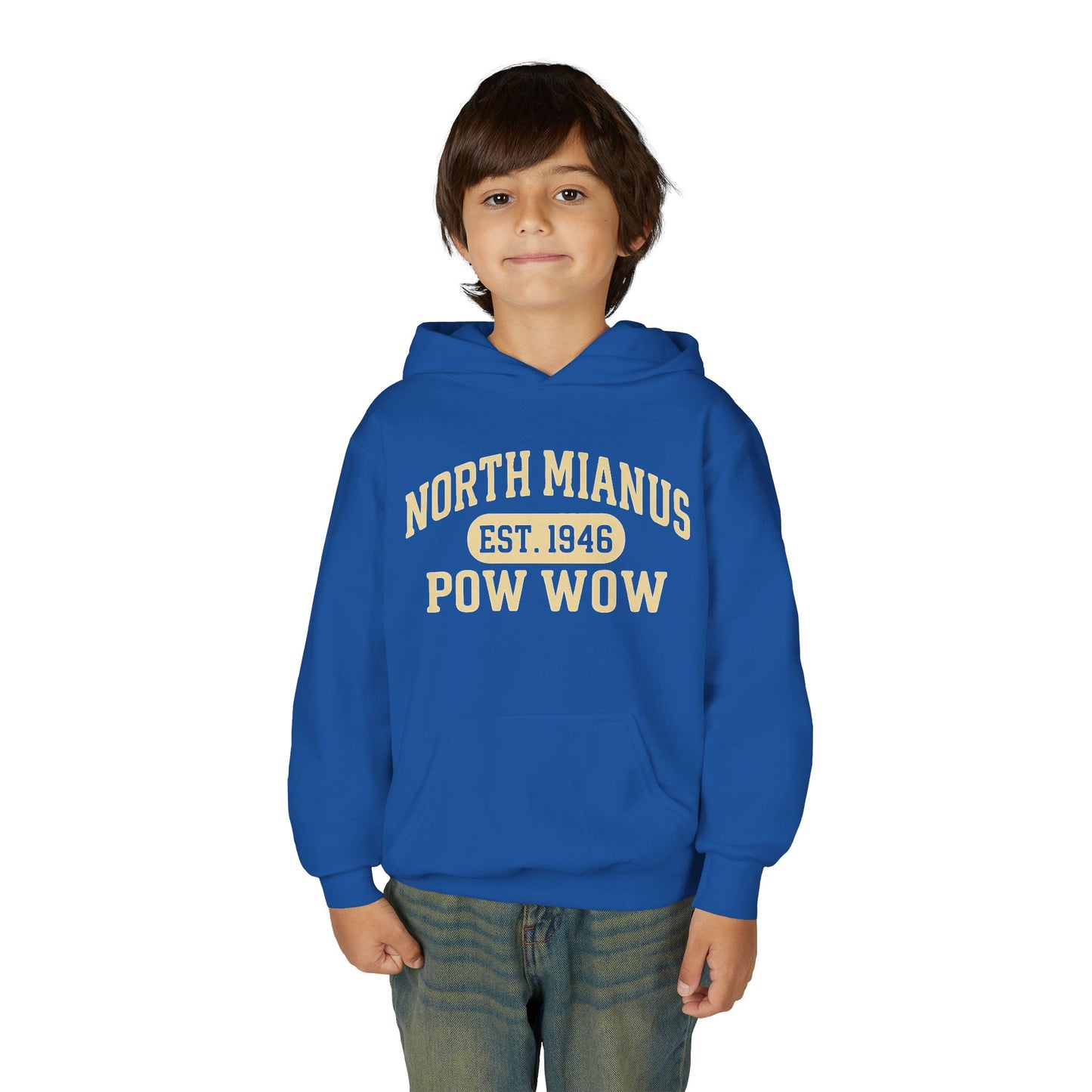 North Mianus Pow Wow Youth Hoodie — Est. 1948 School Spirit Sweatshirt