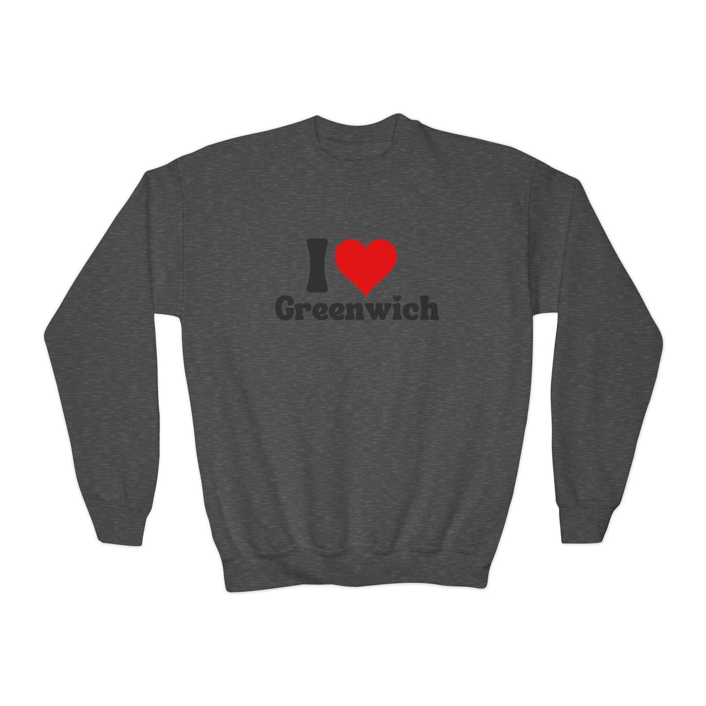I love Greenwich Youth Crewneck Sweatshirt, Greenwich Connecticut Sweatshirt, Greenwich Home Town Merch