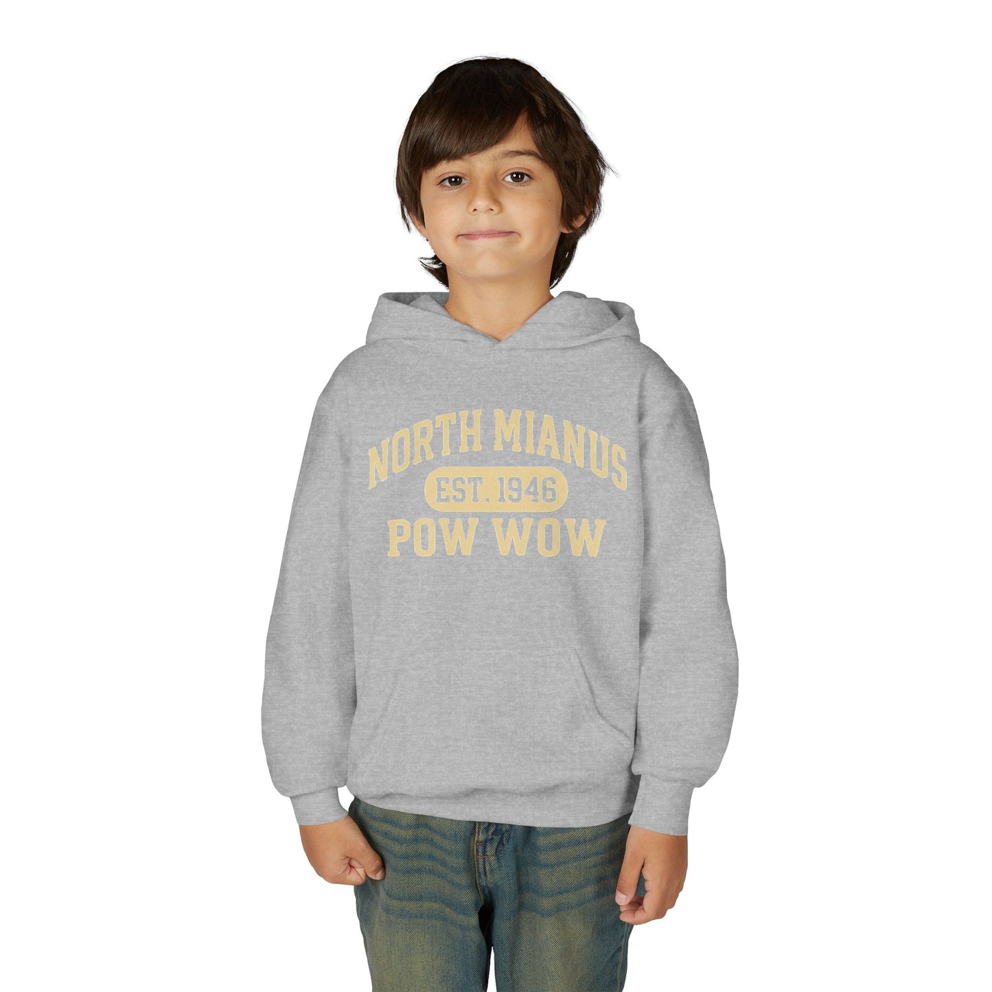 North Mianus Pow Wow Youth Hoodie — Est. 1948 School Spirit Sweatshirt
