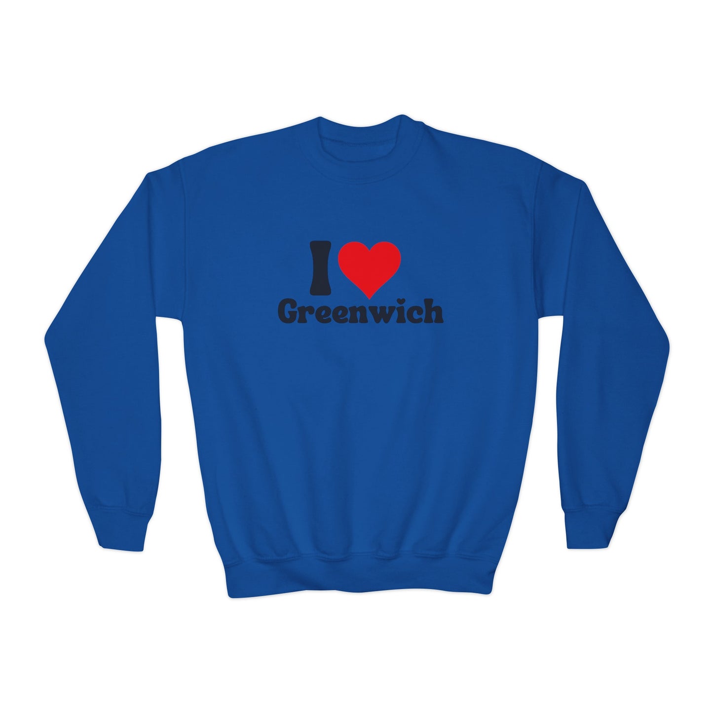 I love Greenwich Youth Crewneck Sweatshirt, Greenwich Connecticut Sweatshirt, Greenwich Home Town Merch