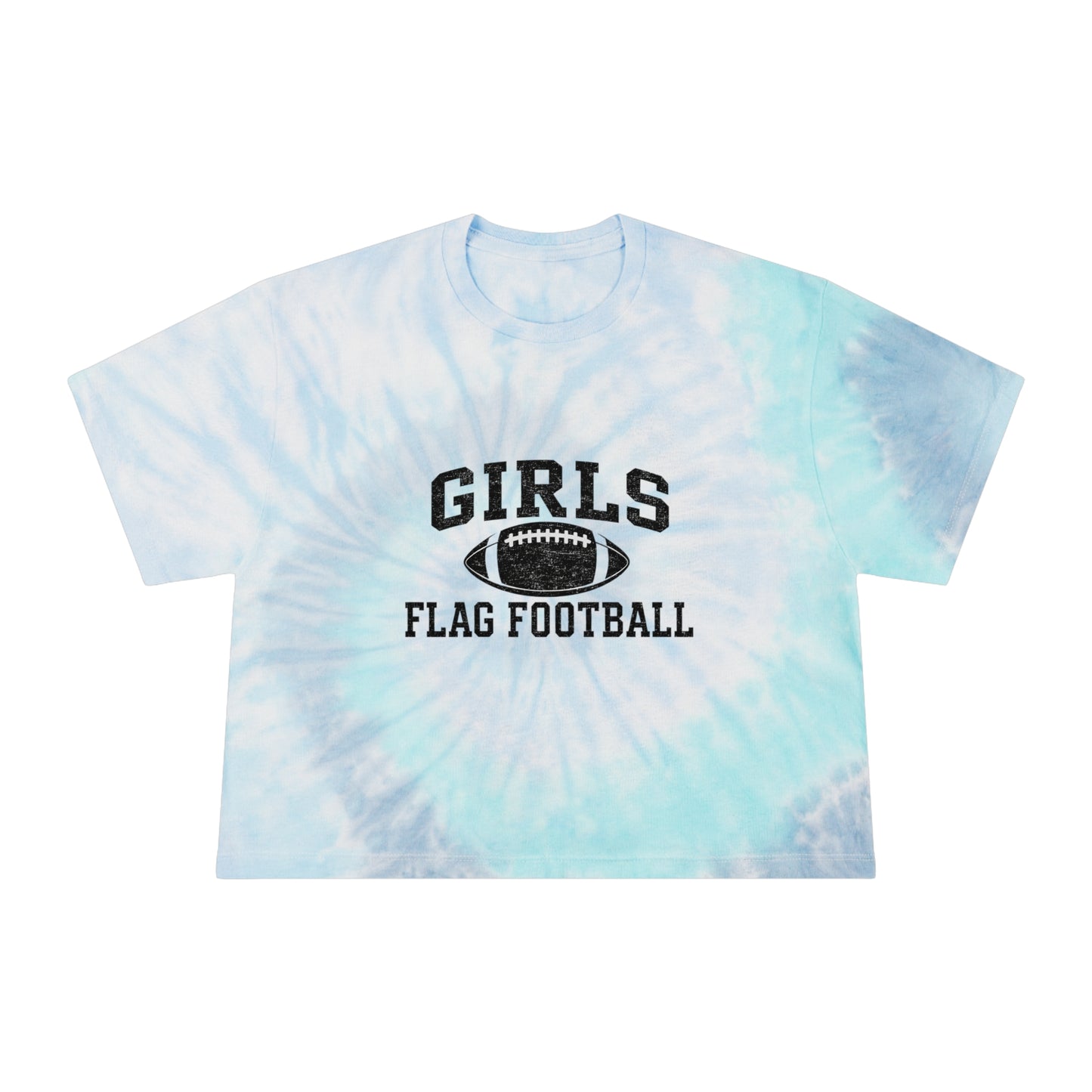 Girls Flag Football Tie-Dye Crop Tee — Women's Athletic Crop Top