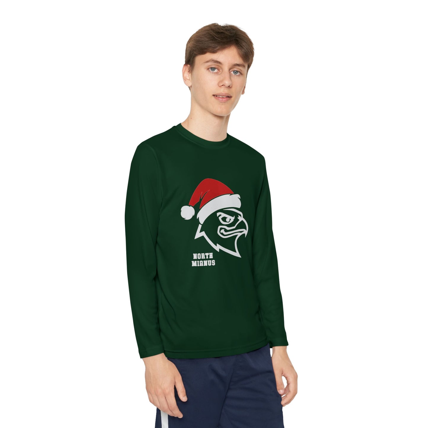 Santa Hawk Youth Long Sleeve Tee (Holiday Team Shirt)
