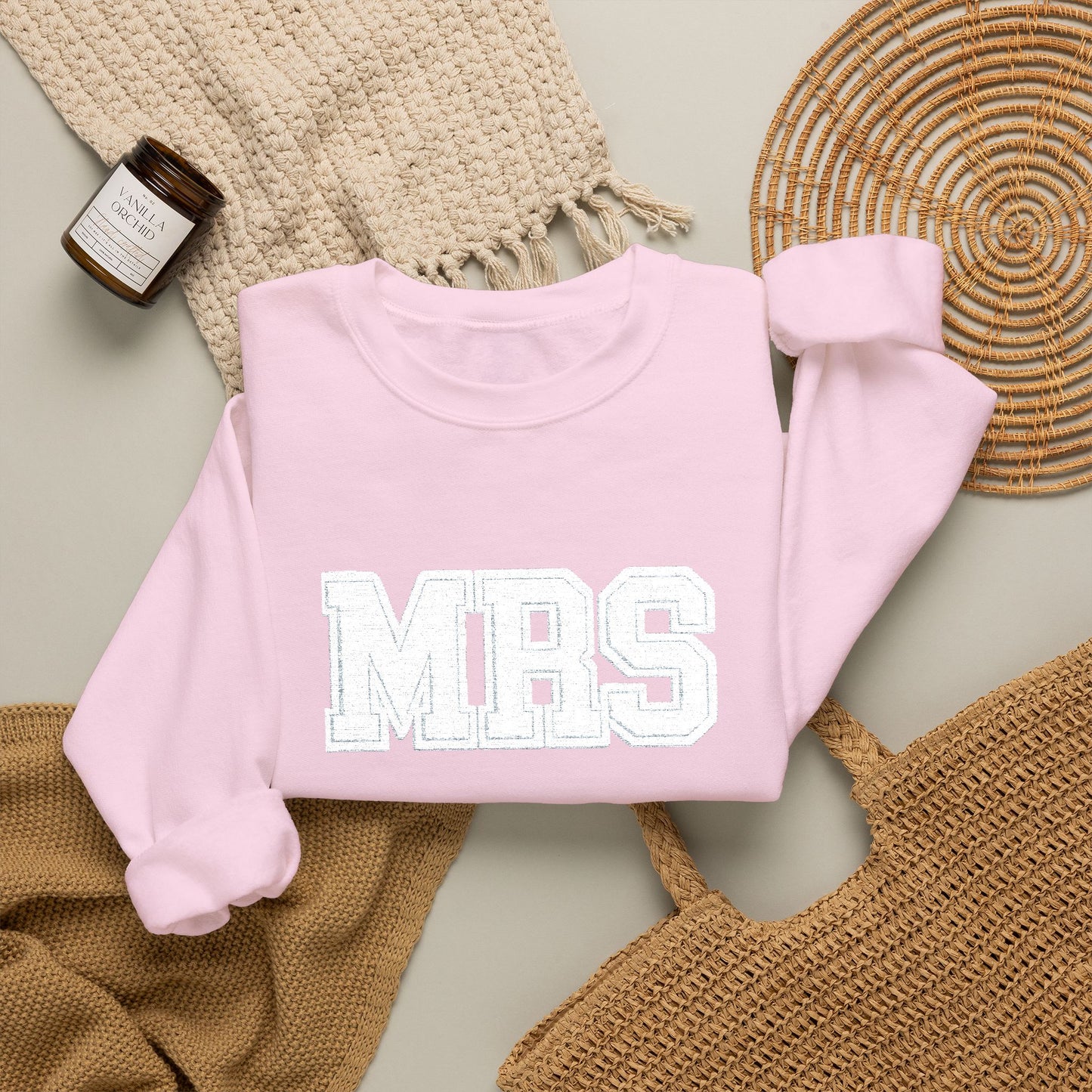 MRS Distressed Logo Crewneck Sweatshirt Bride Gift Engagement Gift Bachelorette
