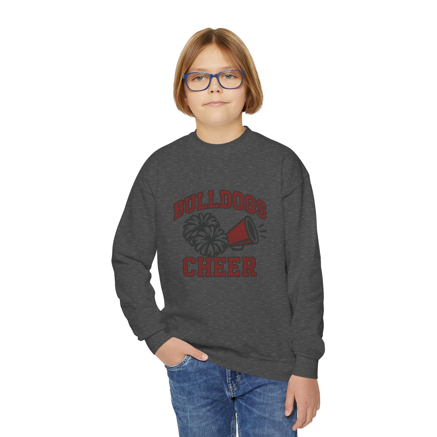 Bulldogs Cheer Youth Crewneck Sweatshirt