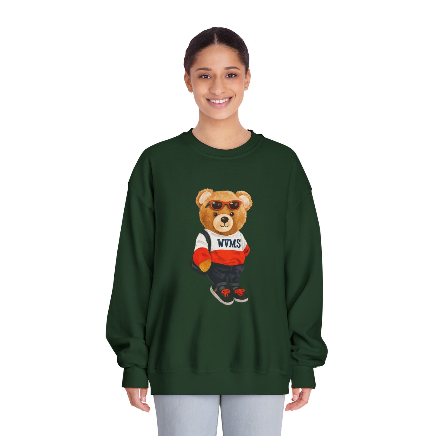 Welsh Valley Casual Bear Graphic Crewneck Sweatshirt