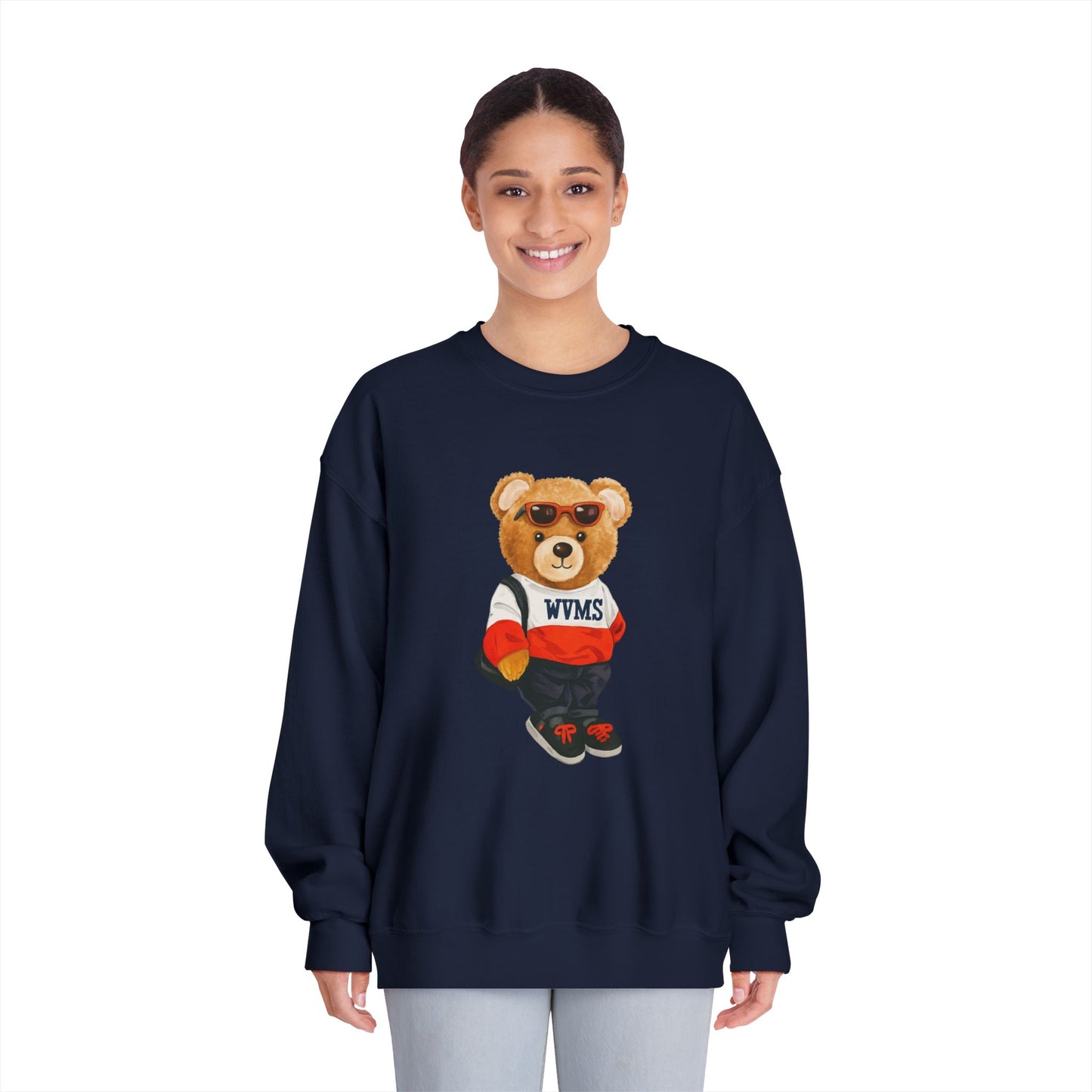 Welsh Valley Casual Bear Graphic Crewneck Sweatshirt