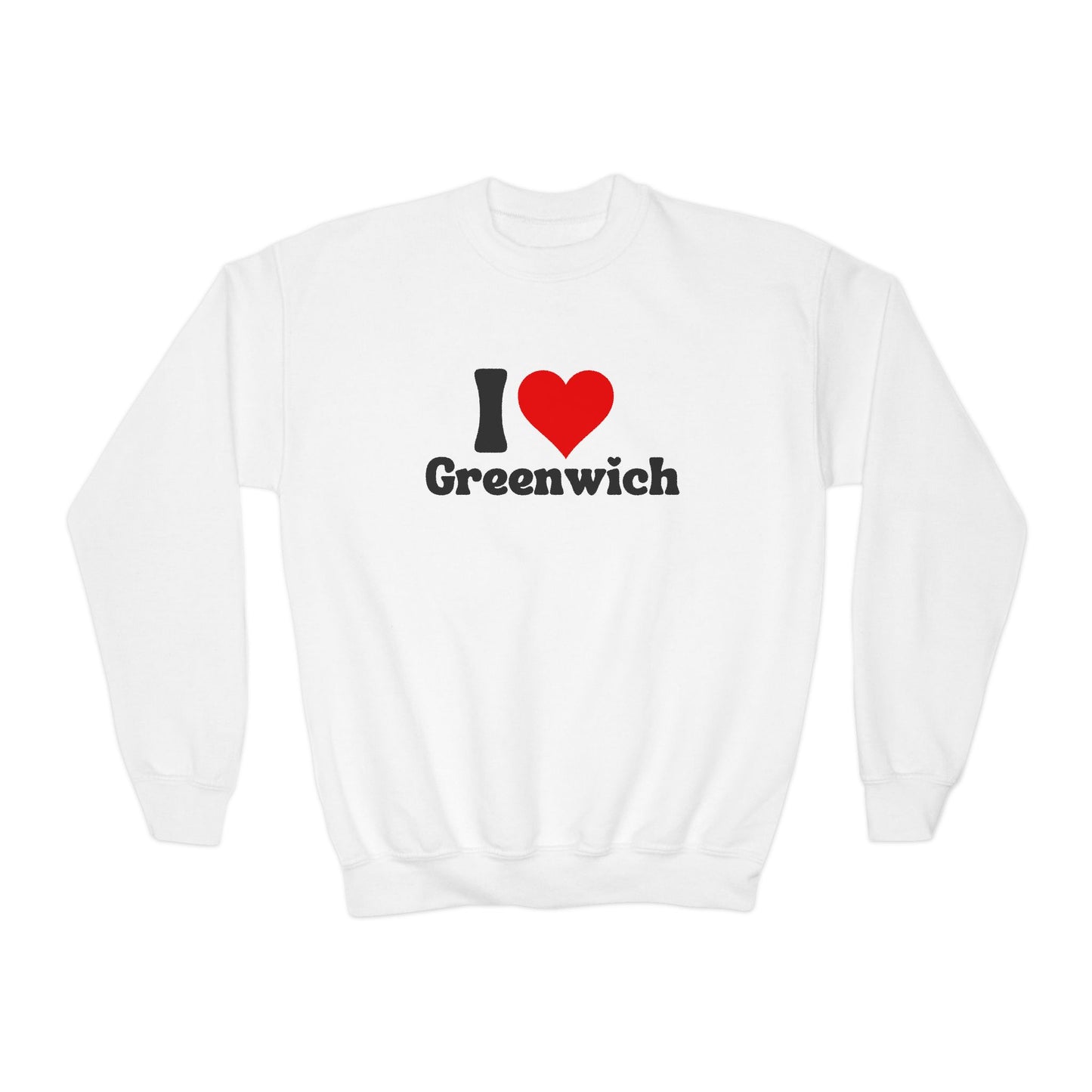 I love Greenwich Youth Crewneck Sweatshirt, Greenwich Connecticut Sweatshirt, Greenwich Home Town Merch