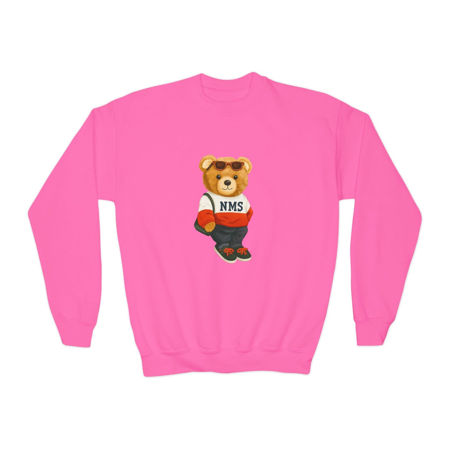 NMS YOUTH Bear Crewneck Sweatshirt — NMS Teddy Graphic