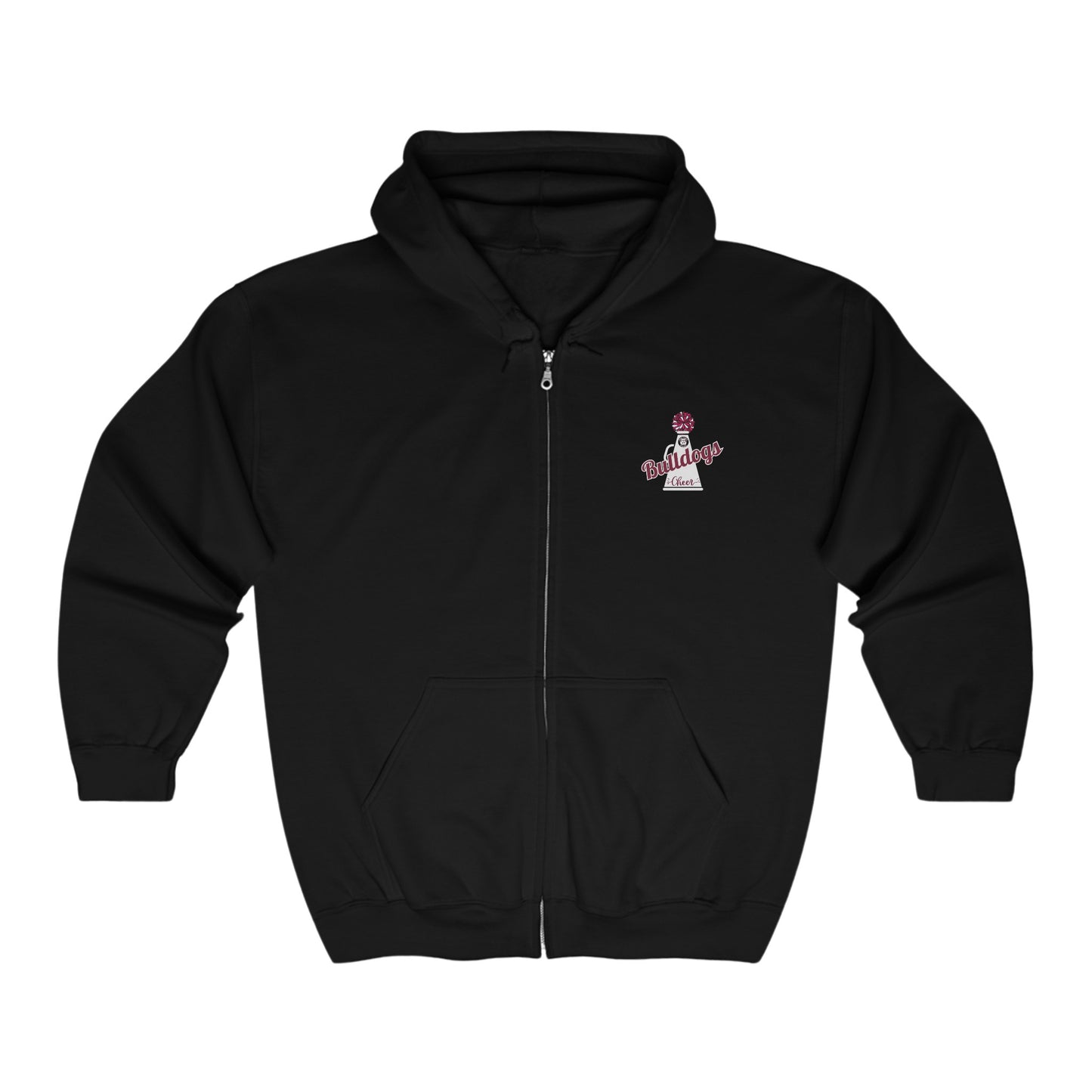 Bulldogs Cheer Mom Era  Adult Unisex Heavy Blend™ Full Zip Hooded Sweatshirt