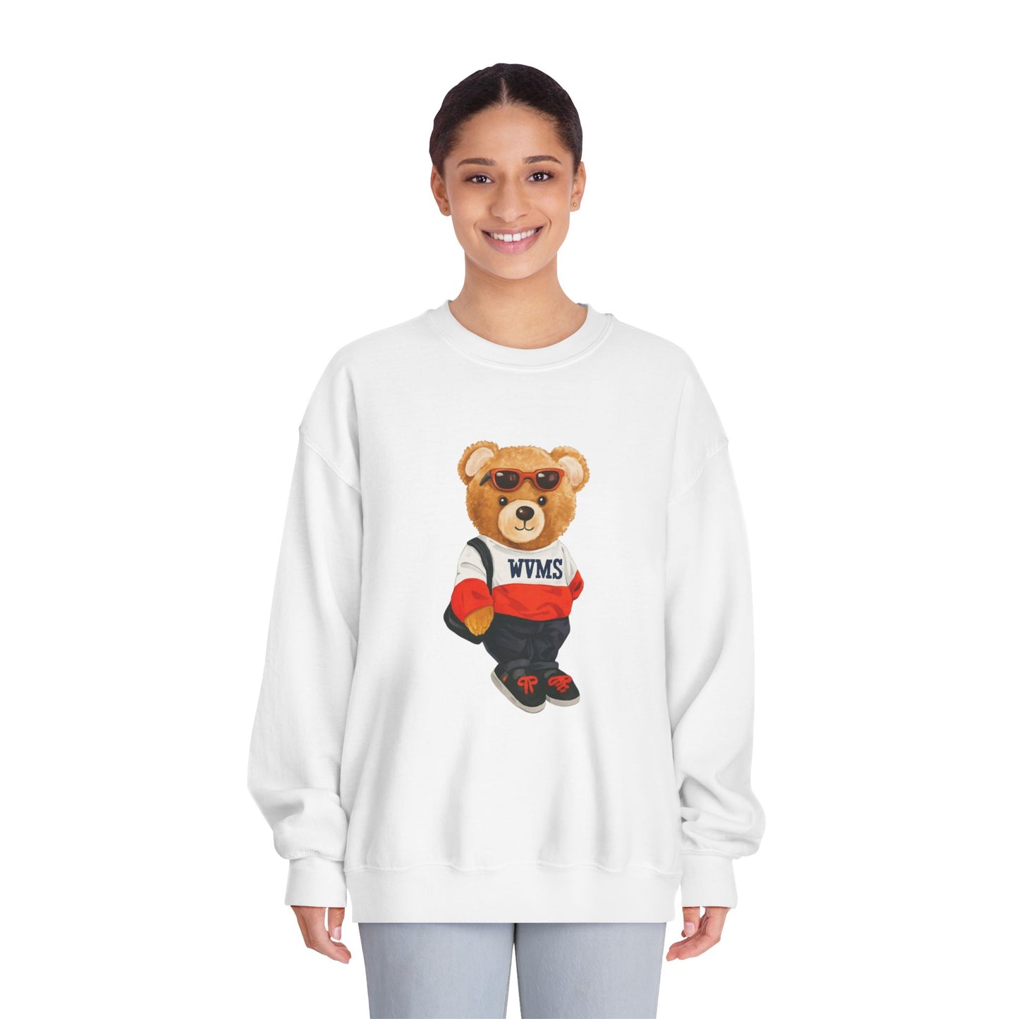 Welsh Valley Casual Bear Graphic Crewneck Sweatshirt