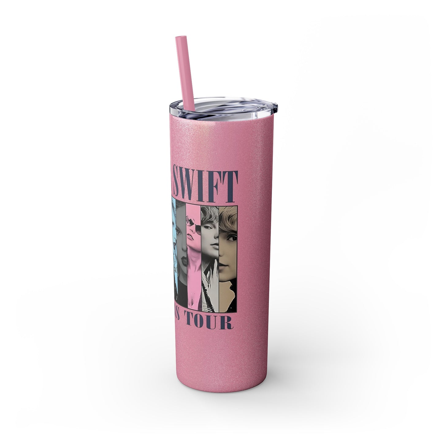 Swiftie Glitter Tumbler, Swiftie Water Bottle, Gift for Swiftie, Gift for Era Tour, TS Skinny Tumbler with Straw, 20oz