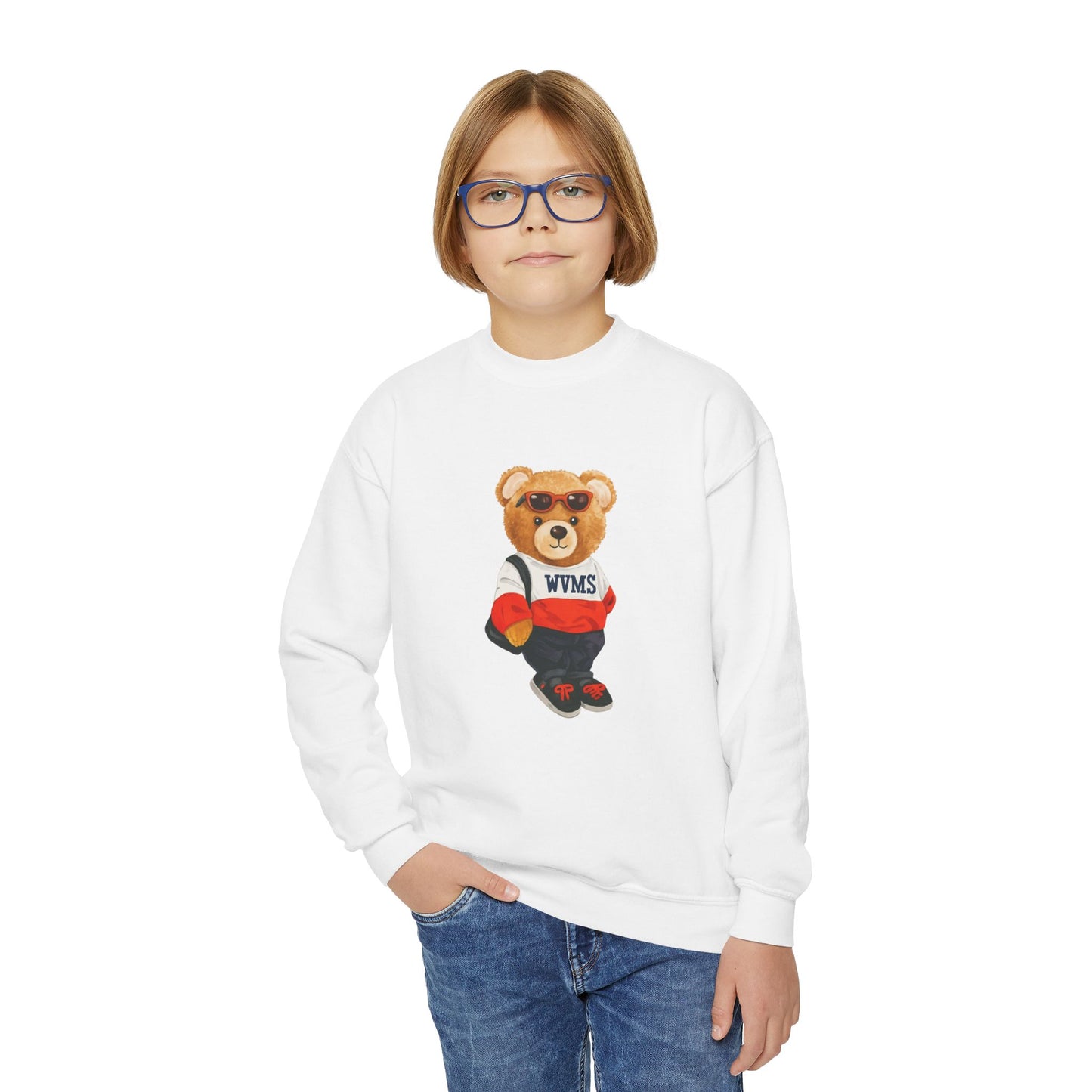 *YOUTH Welsh Valley YOUTH Bear Crewneck Sweatshirt — NMS Teddy Graphic