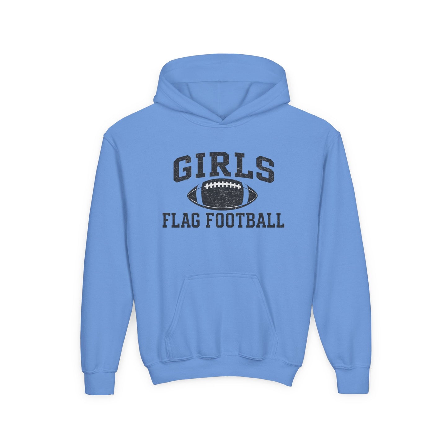 Girls Flag Football Youth Hoodie — Vintage Football Design